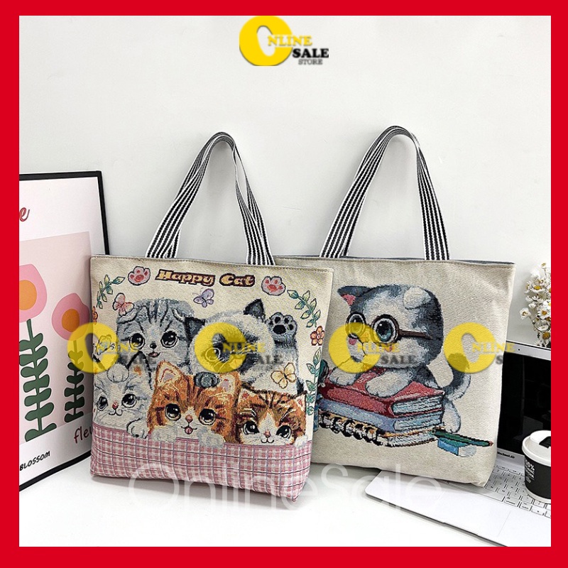 🍄Size To 🍄Túi học thêm quai xách nữ thời trang cỡ lớn canvas đeo vai có khóa đi làm đi chơi đựng quần áo laptop