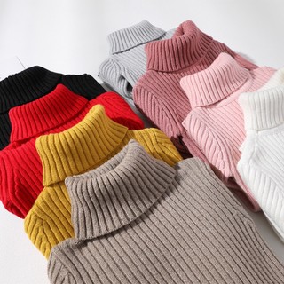 Áo Sweater Cổ Lọ Phong Cách Hàn Quốc Cho Bé 2-8 Tuổi