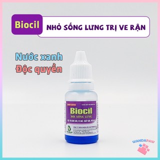 [Độc quyền] Nhỏ sống lưng trị ve ghẻ rận mạt Biocil cao cấp nước xanh lọ 10ml | WANDAPAW