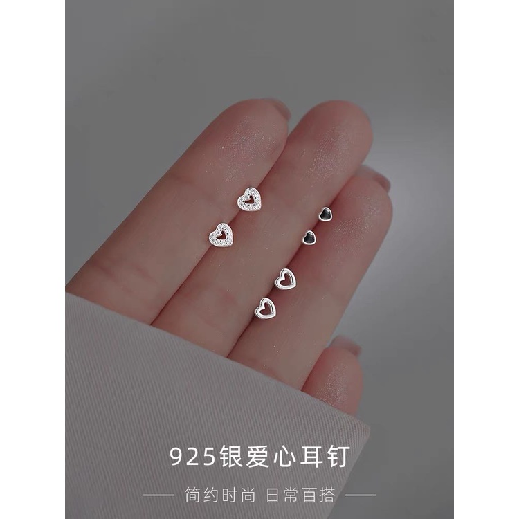 Set bông tai mini tim nhỏ