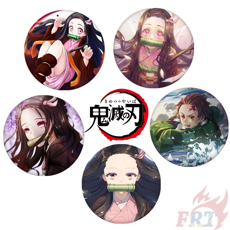 ❣️1 Huy Hiệu Gài Áo Hình Demon Slayer 58MM❣️ Huy Hiệu Cài Áo / Túi Xách Hình Nhân Vật Anime Tanjirou / Nezuko DIY