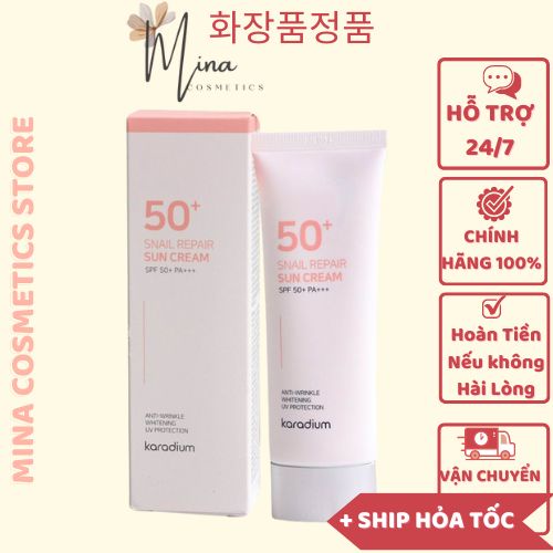 Kem Chống Nắng Karadium Snail Repair Sun Cream SPF 50+ PA+++ 70ml Hàn Quốc (mina.cosmetics_store)