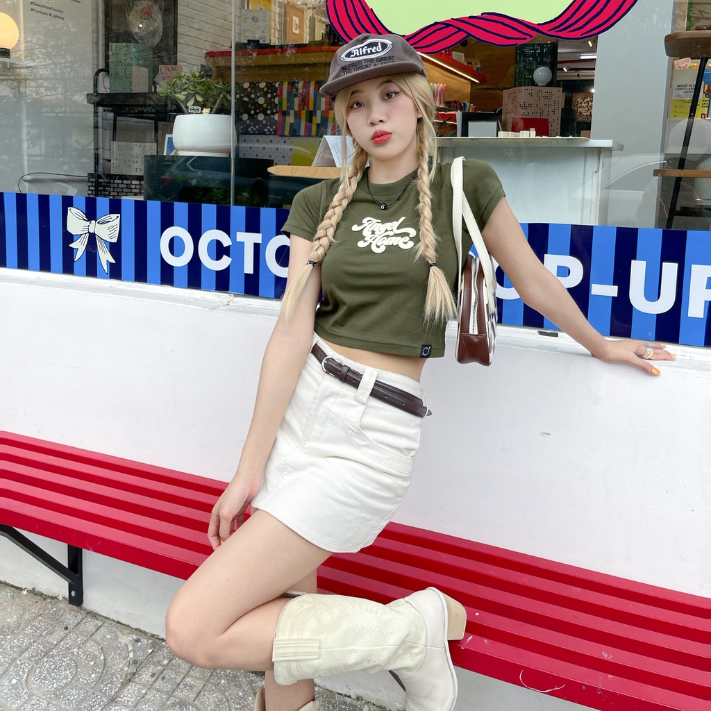 Áo Croptop PRADIES Embossed