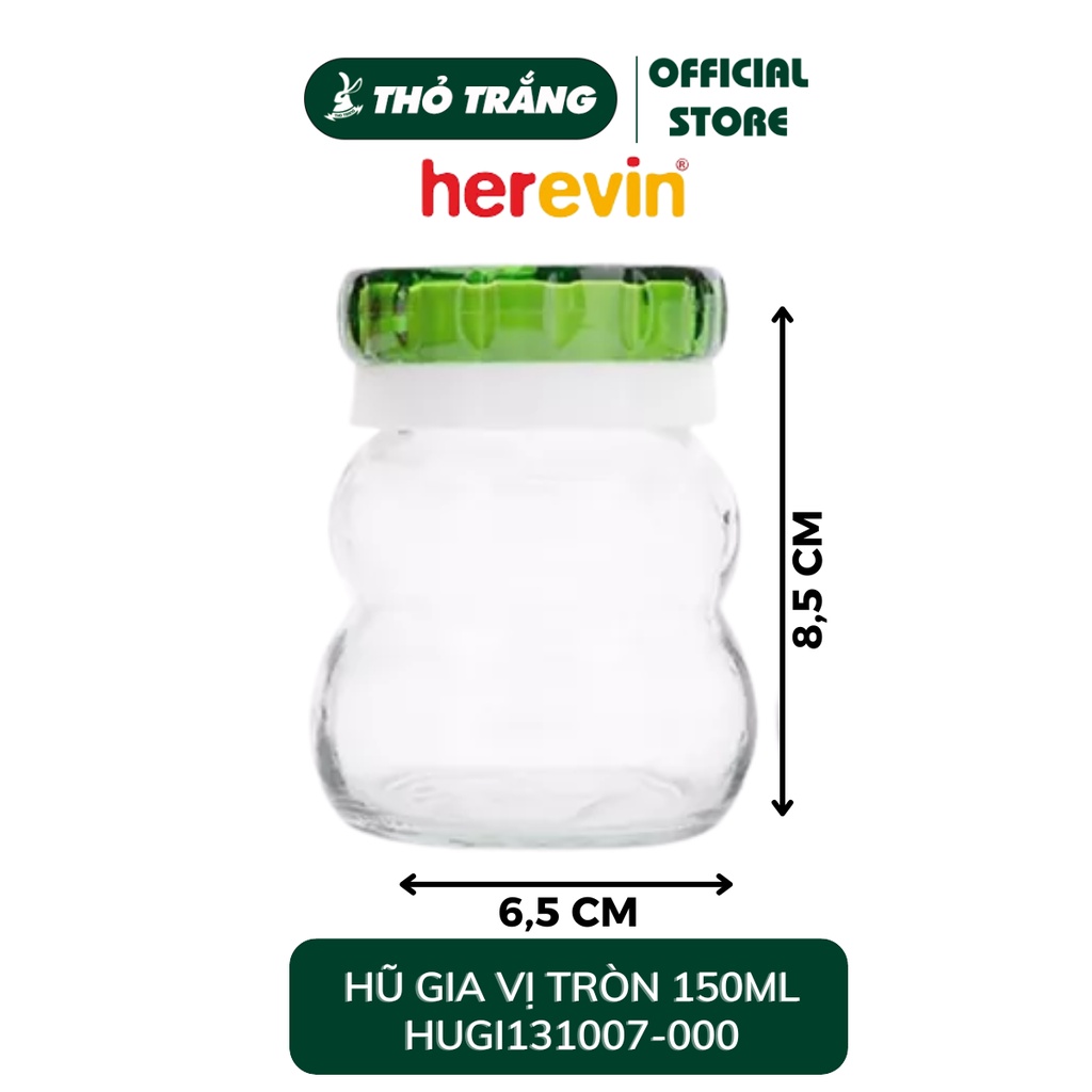 Hũ Lọ Gia Vị Thủy Tinh Tròn Herevin - Nhiều Dung Tích (Giao Màu Ngẫu Nhiên)