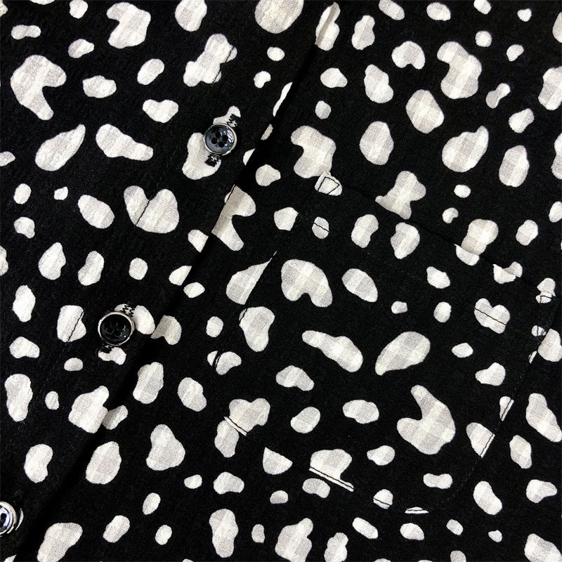 ♙♝Áo Sơ Mi Tay Ngắn Thoáng Khí In Họa Tiết Da Báo Thời Trang Mùa Hè Cho Bé Trai