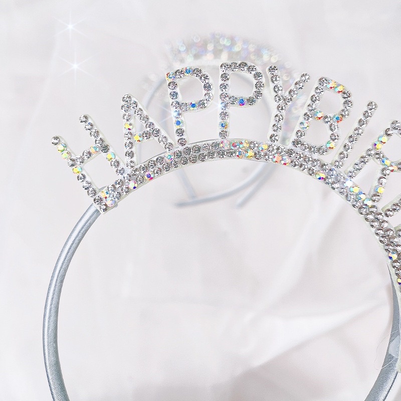 Băng Đô Cài Tóc Họa Tiết Chữ Happy Birthday Phong Cách Hàn Quốc