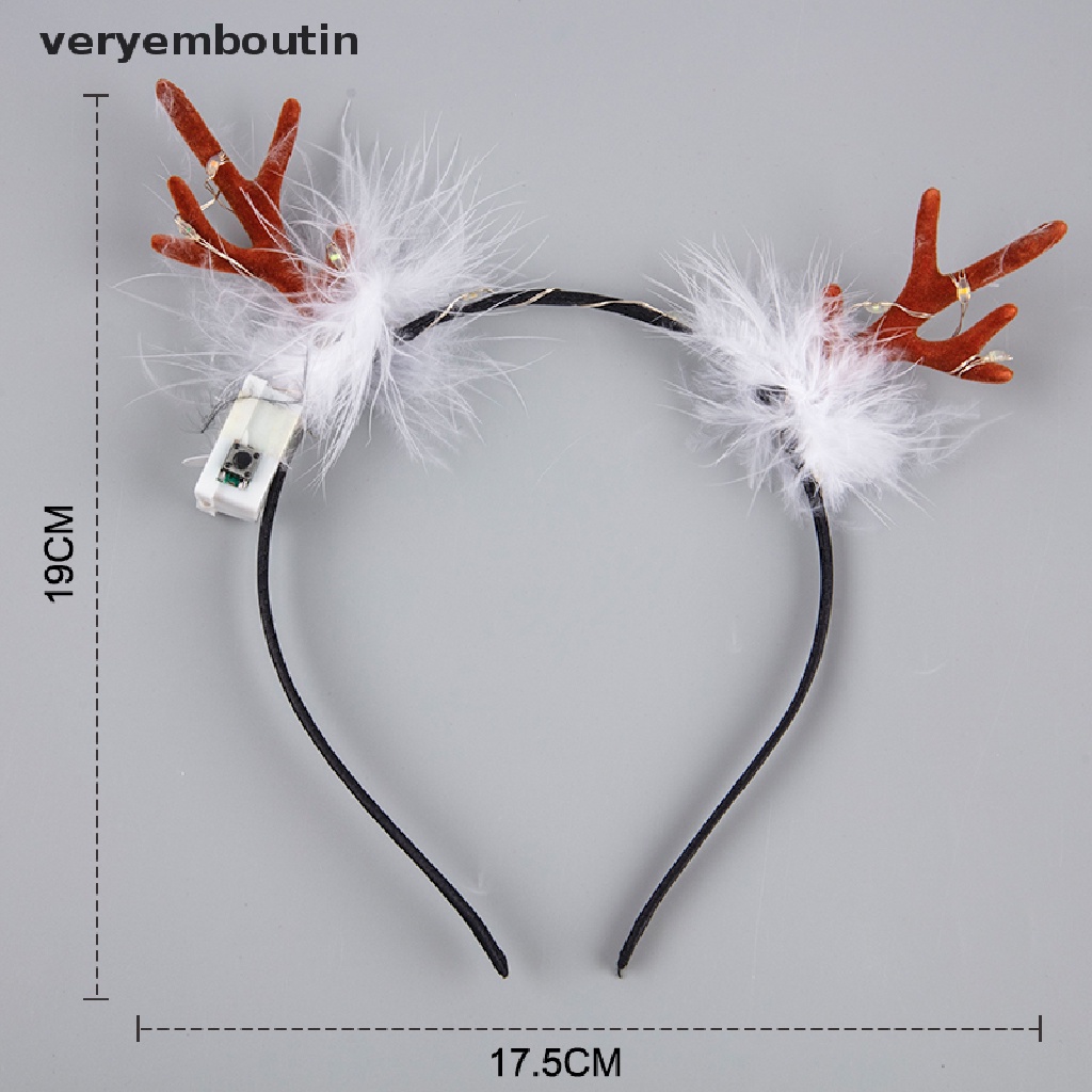 Băng Đô Cài Tóc Hình Sừng Hươu Có Đèn LED Phát Sáng Độc Đáo