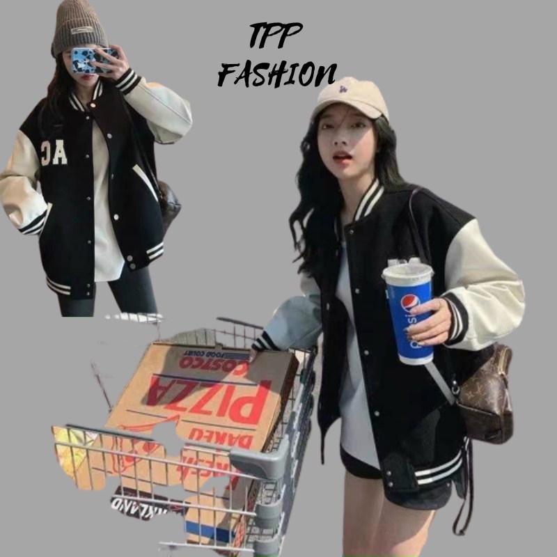 Áo bomber nam nữ in chữ AC 2 lớp dày dặn , chuẩn from Tpp_Fashion 462