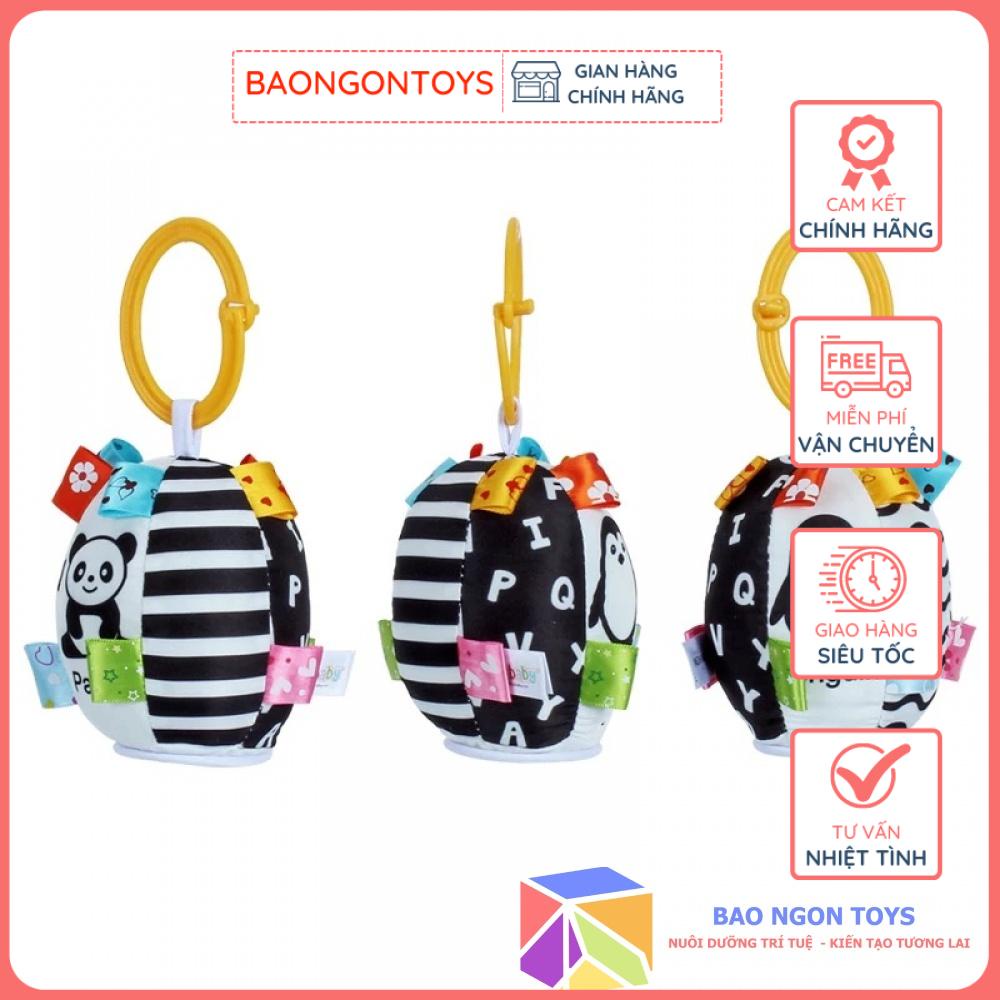 XÚC XẮC VẢI TRẮNG ĐEN TREO NÔI ĐỒ CHƠI MONTESSORI KÍCH THÍCH THỊ GIÁC CHO BÉ SƠ- BAO NGON TOYS