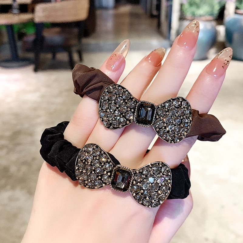 Dây Cột Tóc Co Giãn Đính Đá Pha Lê Lấp Lánh Thời Trang Cho Nữ JP5