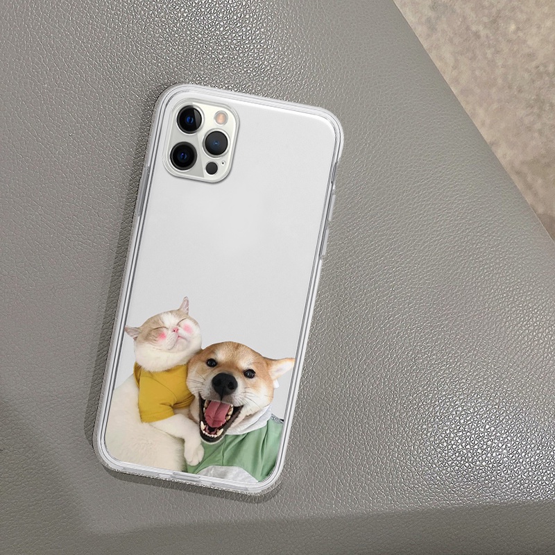 Ốp iphone cạnh vuông chó mèo yêu thương bảo vệ cam cho 6/6splus/7/7plus/8/8plus/x/xr/xs/11/12/13/14/pro/max/plus/promax