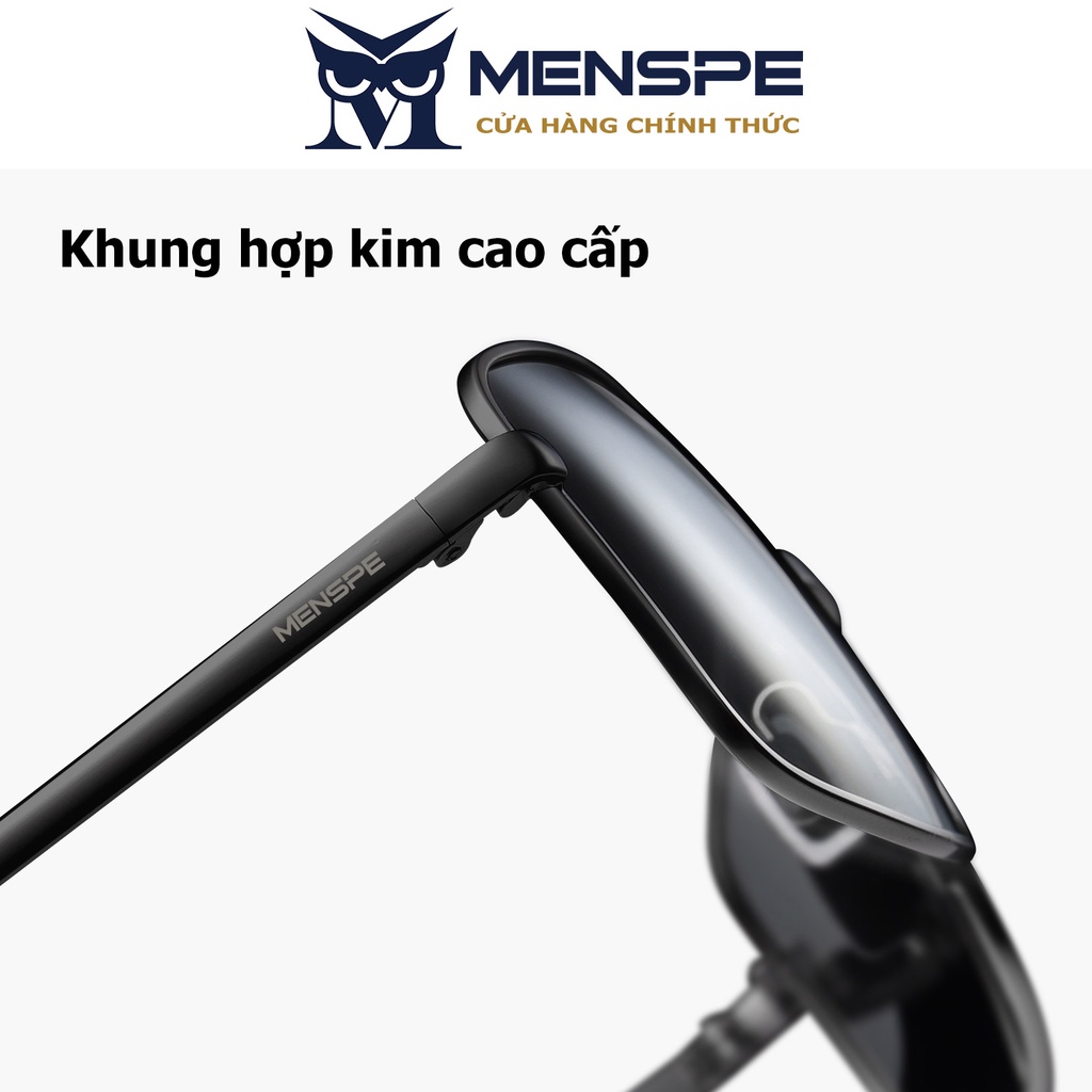 Mắt kính MENSPE phân cực gọng vuông cổ điển thời trang cho nam