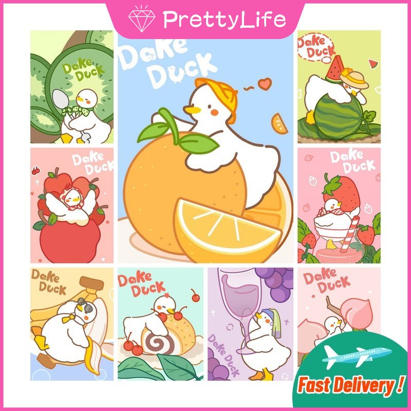 Bộ Tranh Đính Đá 5D Tự Làm 30x40cm / 40x50cm Hình Vịt Cole Vui Nhộn