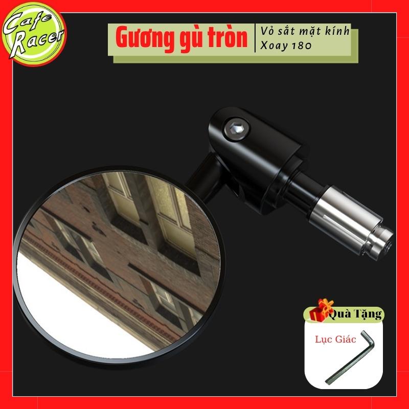 Gương gù tròn gắn tay lái xe máy độ Vespa sprint LX Wave CAFE RACER