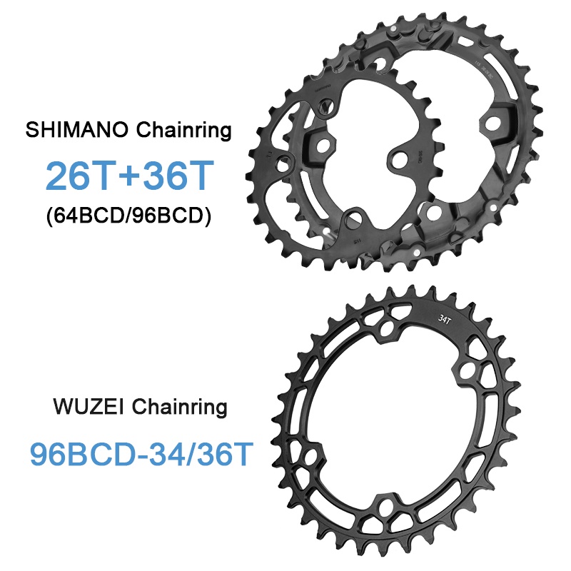 Vòng xích tròn WALGUN Shimano DEORE 11S 96BCD/ 64BCD 26-36T 32 / 34 / 36T M7000 M8000 M4100 M5100/ MTB cho xe đạp MTB