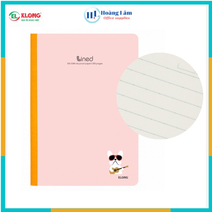 Vở klong may dán gáy kẻ ngang Lined 120trang, 200 trang A4 100/76; MS 847, 848