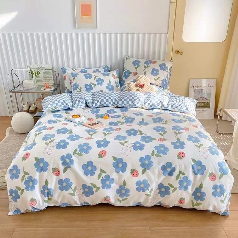 Bộ chăn ga Cotton Living 4 món 100% cotton hàng nhập