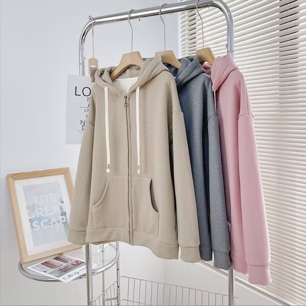 [HOT]Áo Hoodie Tay Dài Form Rộng Kiểu Dáng Trẻ Trung,Áo Hoodie Unisex Nam/Nữ Phối Đồ Cực Dễ