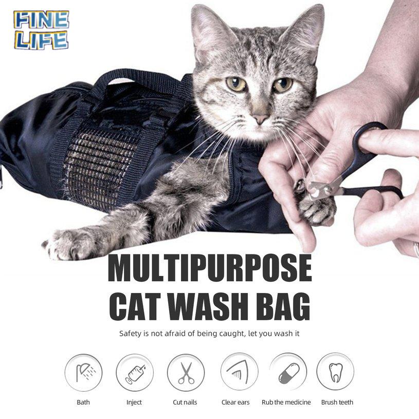 Cat Restraint Bags Nail Trim Grooming Bathing Muzzle Examining Pet Supply