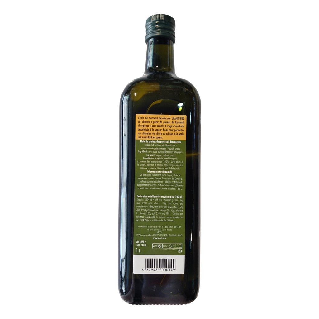 Dầu ăn hướng dương hữu cơ Grand Olio - Markal 1L