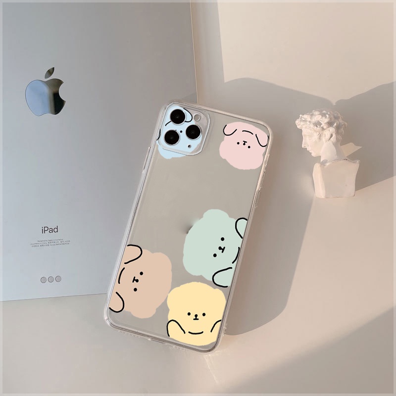 Ốp điện thoại iphone gấu bông cute ốp vuông bảo vệ cam 6/6splus/7/7plus/8/8plus/x/xr/xs/11/12/13/14/pro/max/plus/promax