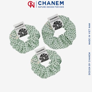 Dây buộc tóc, cột tóc scrunchies chấm bi dễ thương CHẢNEM