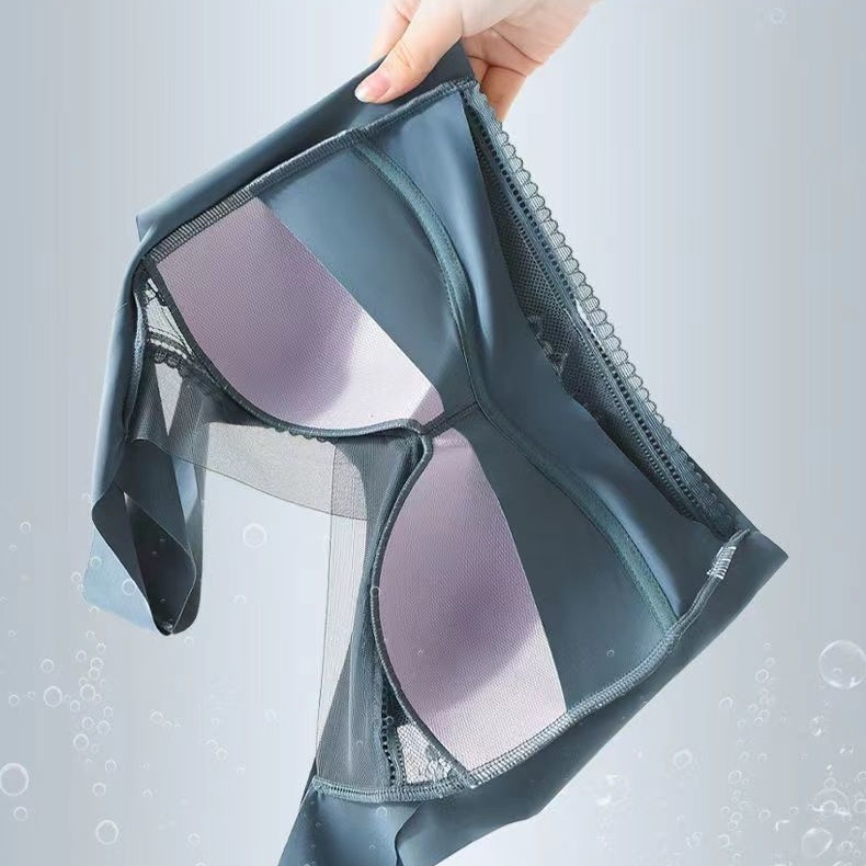 Plus Áo Lót Nâng Ngực Không Đường May Vải Lụa Mát Phối Ren Thời Trang Mùa Hè Quyến Rũ Cho Nữ