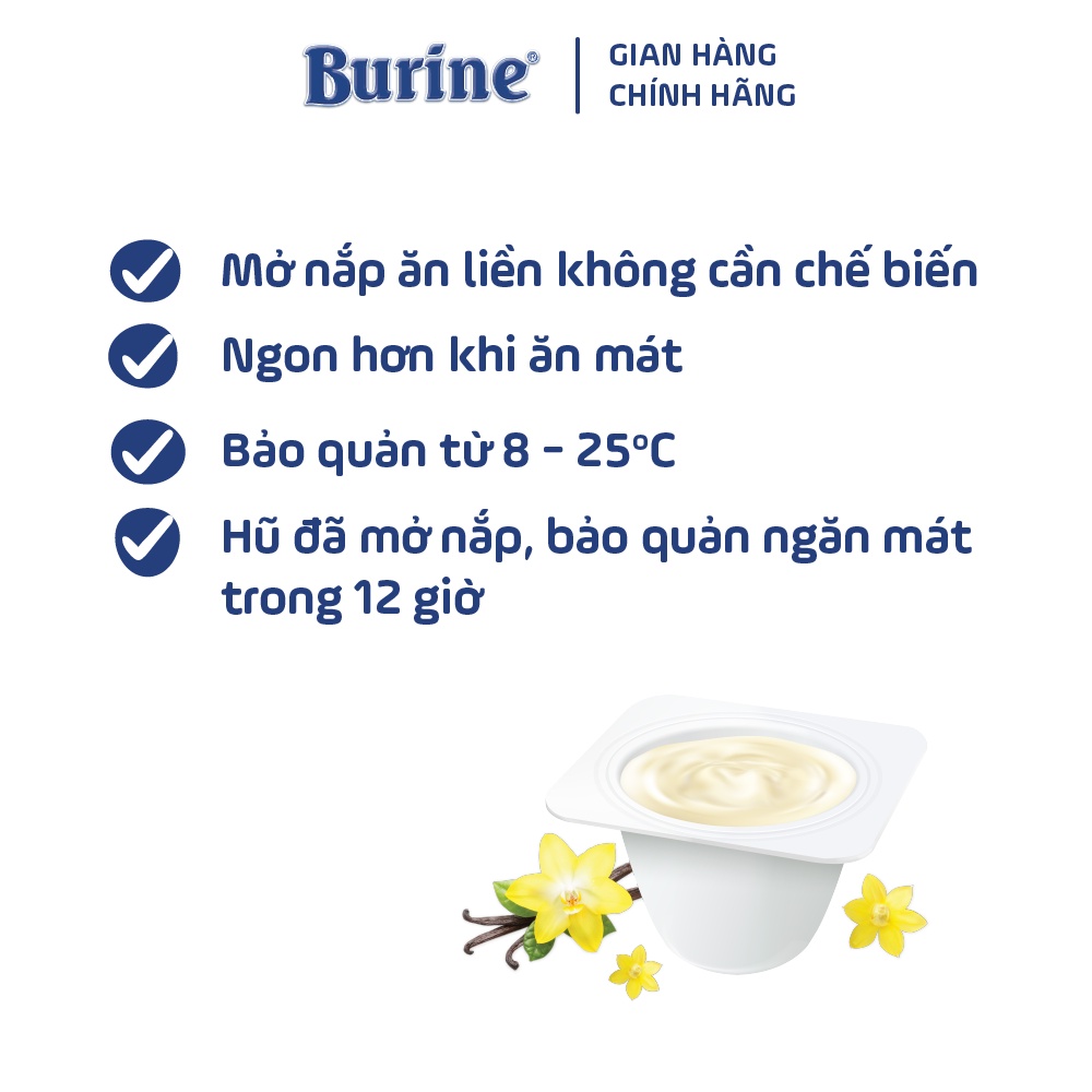 Combo 4 vỉ Pudding ăn dặm Burine dành cho bé từ 6 tháng tuổi - Nhập khẩu 100% từ Đức (6 hũ x 50g x 4 vỉ)
