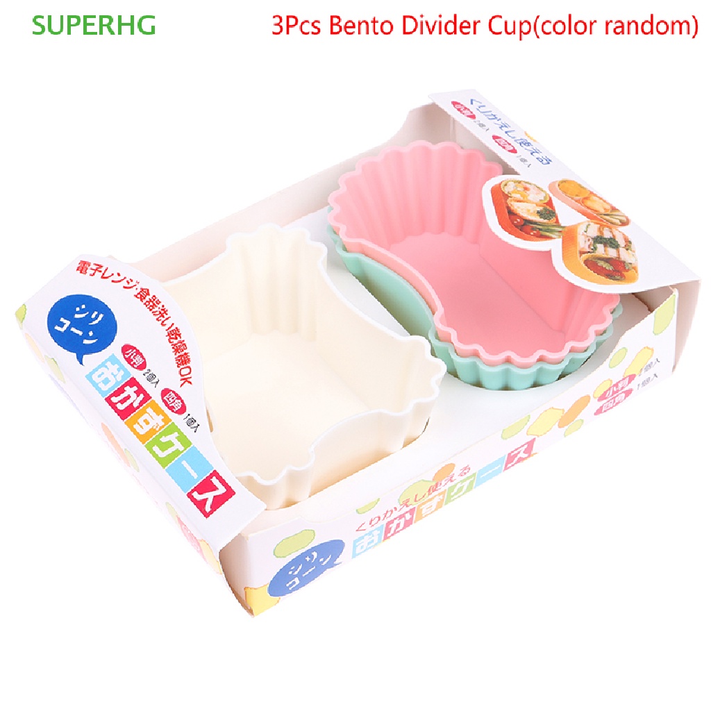 Bộ 3 Cốc Đựng Thức Ăn Trưa Bằng Silicon Mềm Có Chia Ngăn