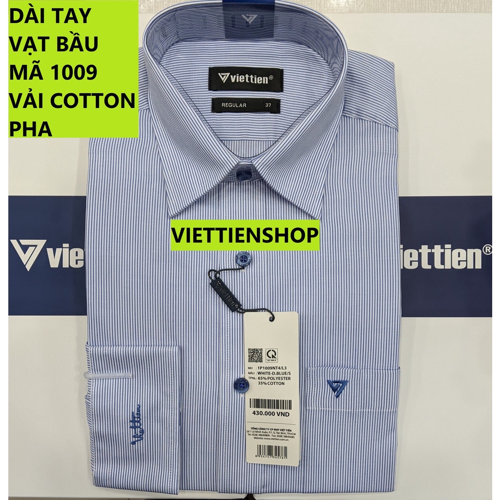 (1009 SL) ÁO SƠ MI VIỆT TIẾN DÀI TAY KẺ SỌC