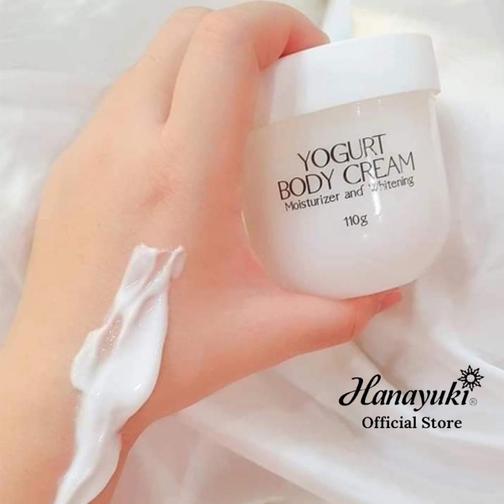 Kem Body Dưỡng Trắng Da Toàn Thân YOGURT BODY CREAM, Dưỡng Ẩm Mịn Màng Hanayuki Chính Hãng 110g