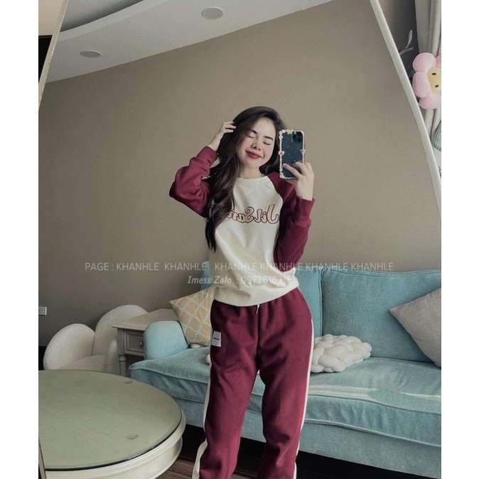 BỘ NỈ PHỐI TAY 2 MÀU JISANDER CỰC XINH