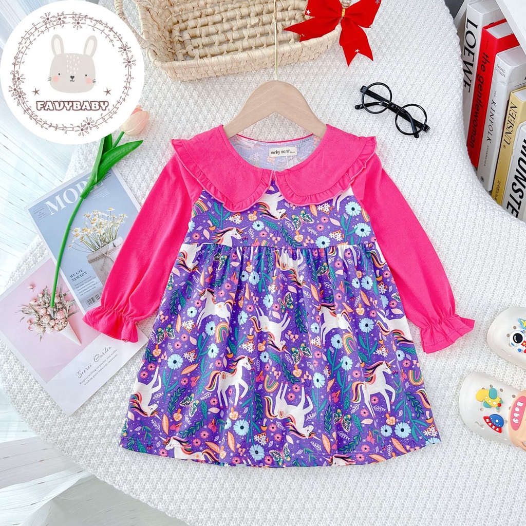 Váy Đầm MINKY MOM Bé Gái Vải Cotton Xuất Đẹp Hoa Nhí Đáng Yêu Xinh Xắn Đi Học Đi Chơi Trẻ Em 0 1 2 3 4 5 Tuổi-Favybaby