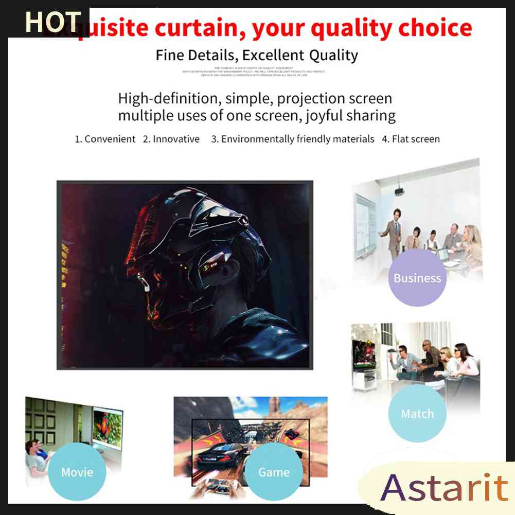 Màn Hình Máy Chiếu HD 60 72 84 100 120 150 inch Tỉ Lệ 16: 9 Chất Lượng Cao