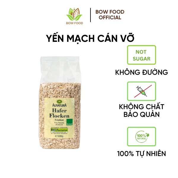 Túi 500gram Yến mạch cán dẹt, cán vỡ Đức Hafer Flocken.