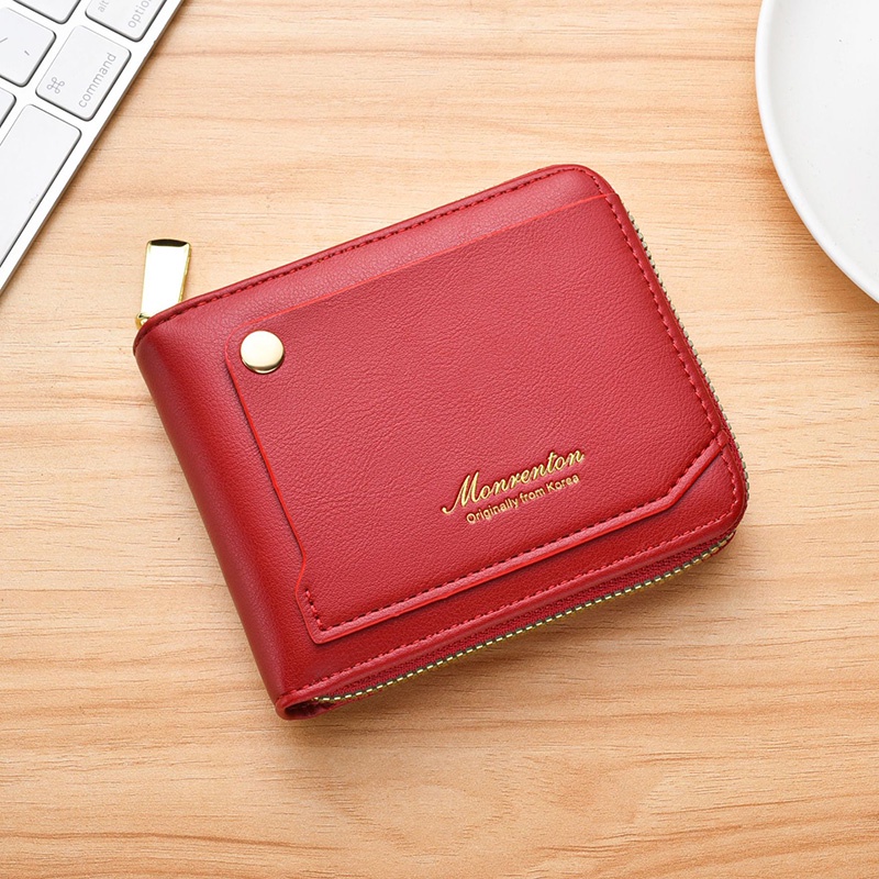 IELGY Ví Cỡ Lớn Phối Khóa Kéo Phong Cách Hàn Quốc Cho Nữ