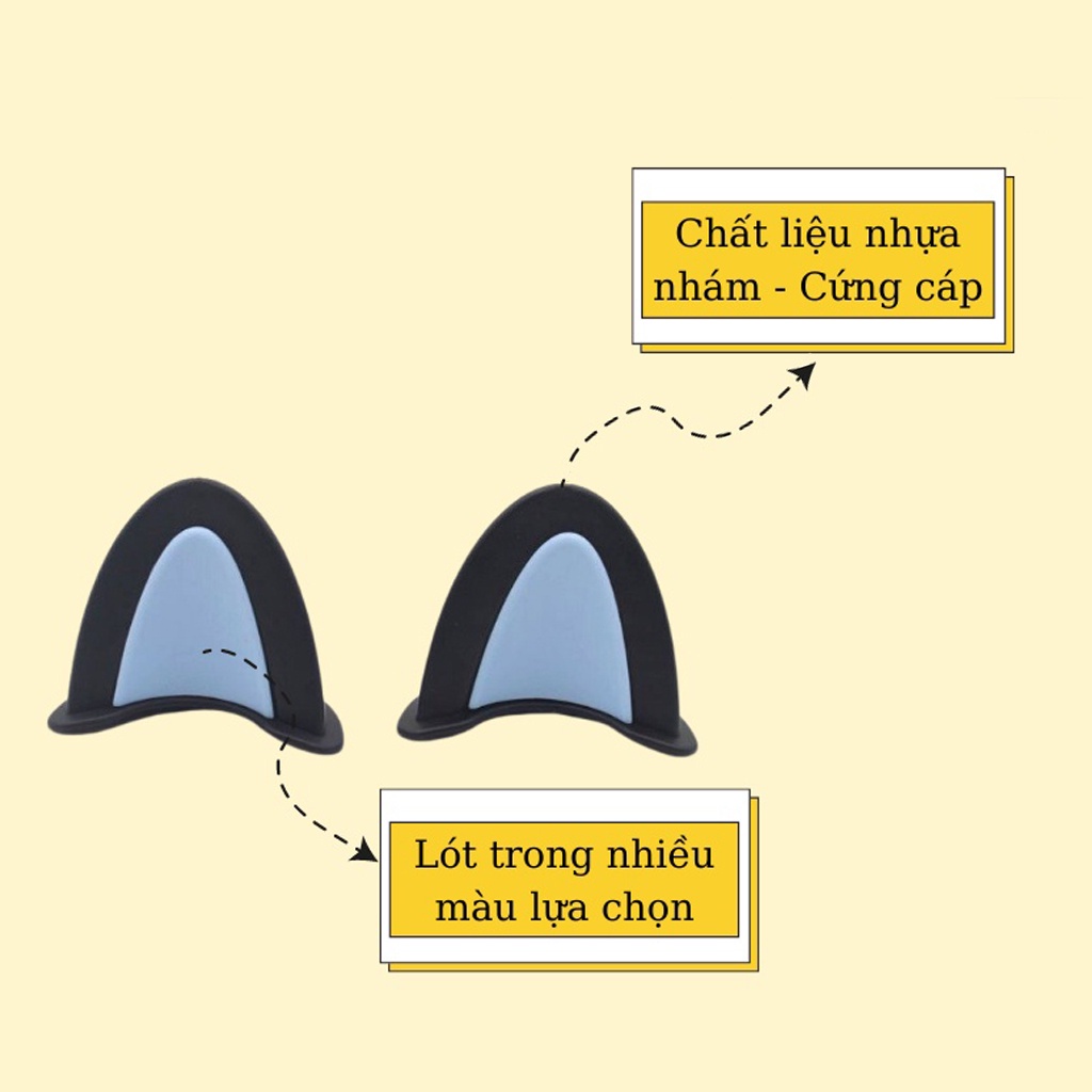 Tai mèo gắn mũ bảo hiểm siêu xinh dễ thương, phiên bản mới phối 2 màu cute, độc lạ