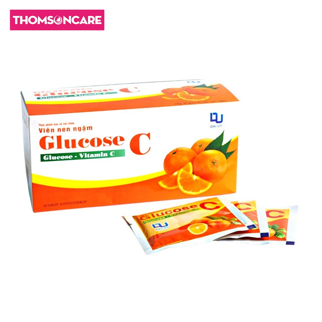 Kẹo ngậm vitamin C - Glucose C Đại Uy, tăng sức đề kháng cho bé, giảm chảy máu chân răng - Gói 20 viên