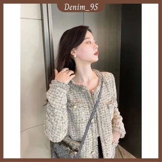 Áo khoác dạ Tweed xám