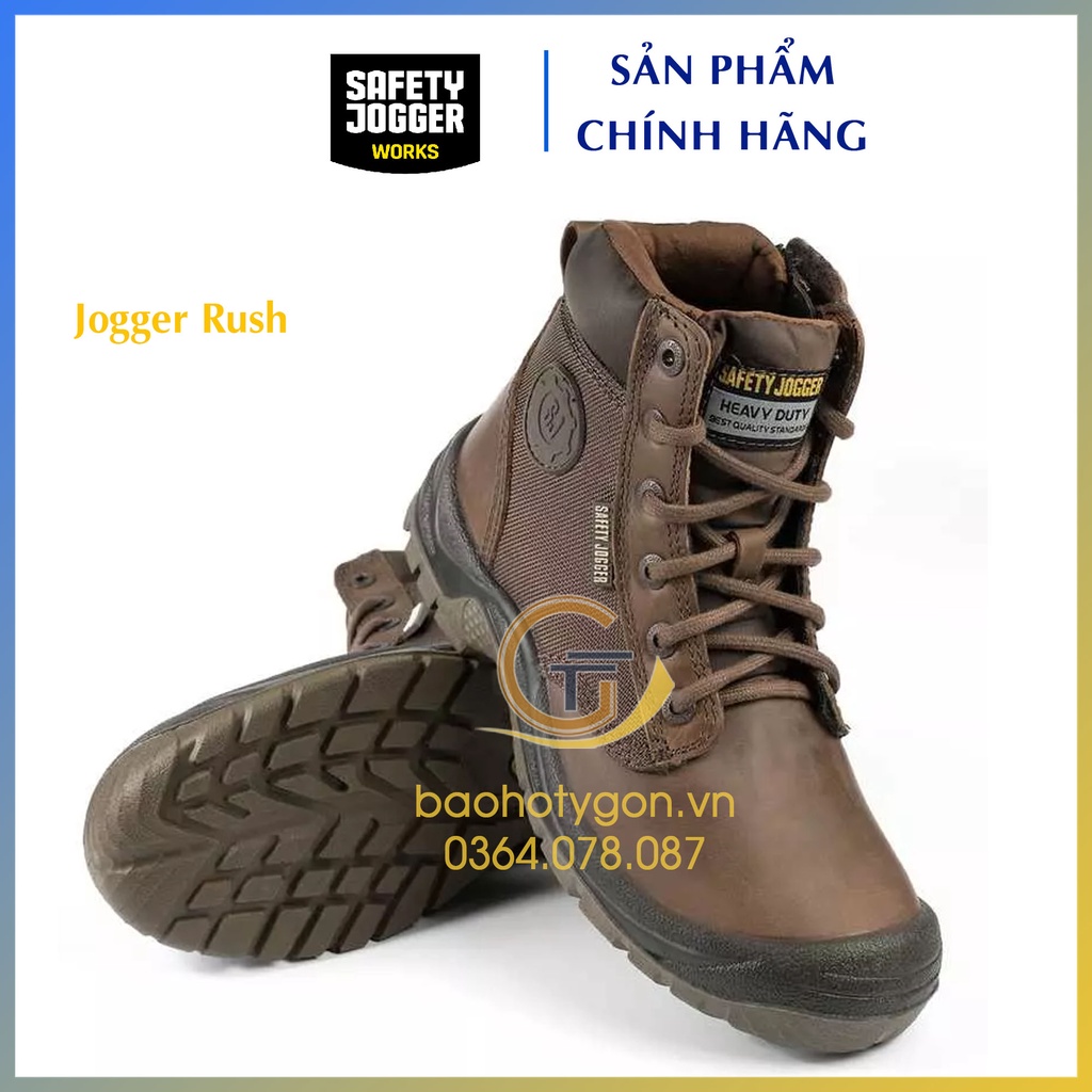 Giày bảo hộ lao động da bò có khóa kéo - Jogger Rush