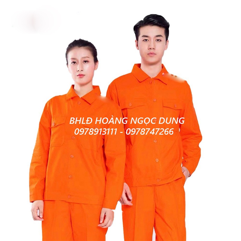 QUẦN ÁO BẢO HỘ LAO ĐỘNG VẢI KAKI LOẠI 1 ( màu cam), BỘ QUẦN ÁO THỢ ĐIỆN, ĐỒNG PHỤC MAY QUẦN ÁO BẢO HỘ LAO ĐỘNG CÔNG NHÂN
