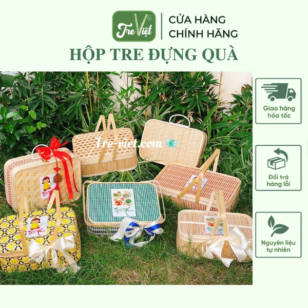Hộp Đựng Quà Tết - Giỏ Quà Tết - Hộp Vali Tre - Giỏ Picnic Tre - Bamboo Picnic Basket