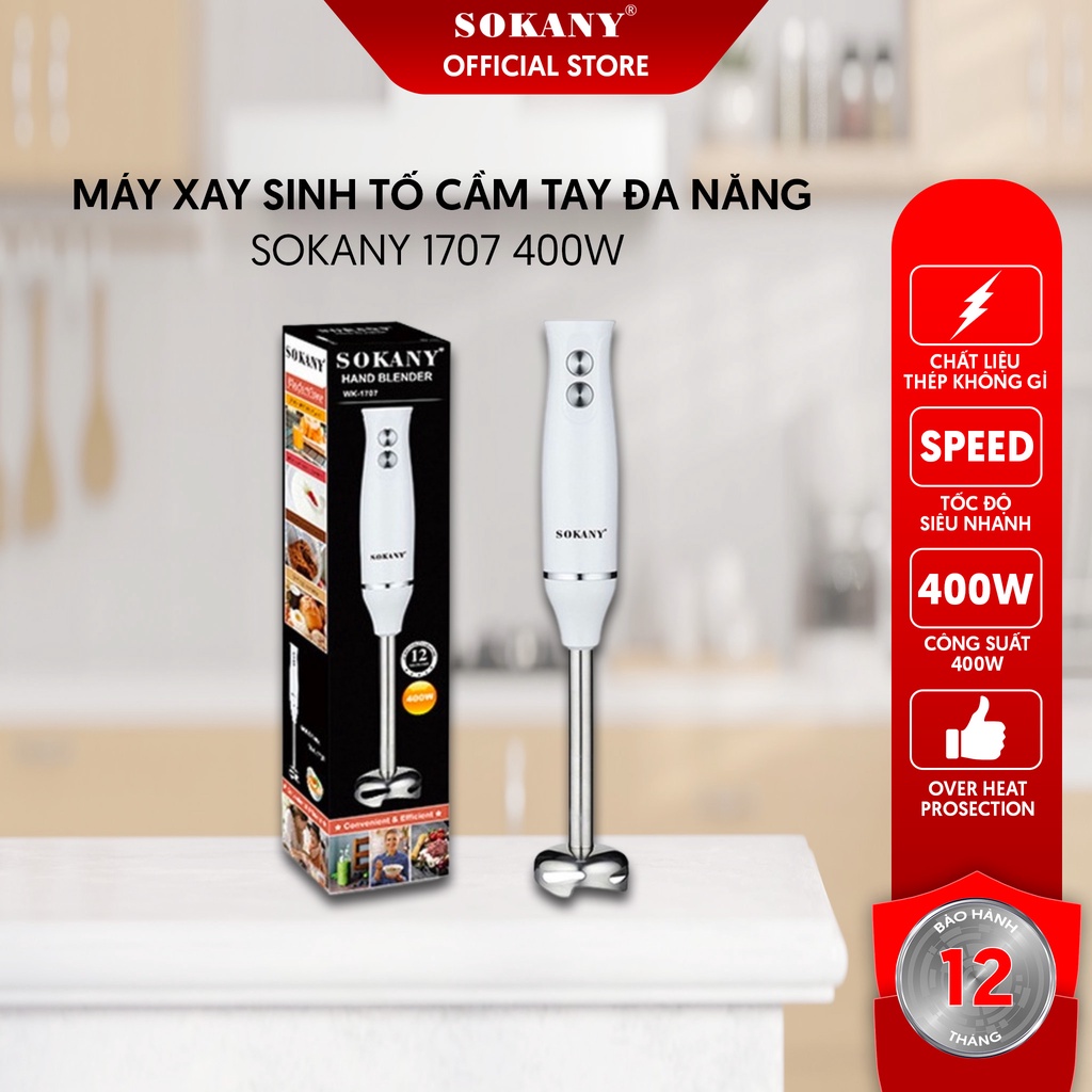 Máy Xay Sinh Tố Cầm Tay Đa Năng SOKANY 1707 400W Bảo Hành 6 Tháng