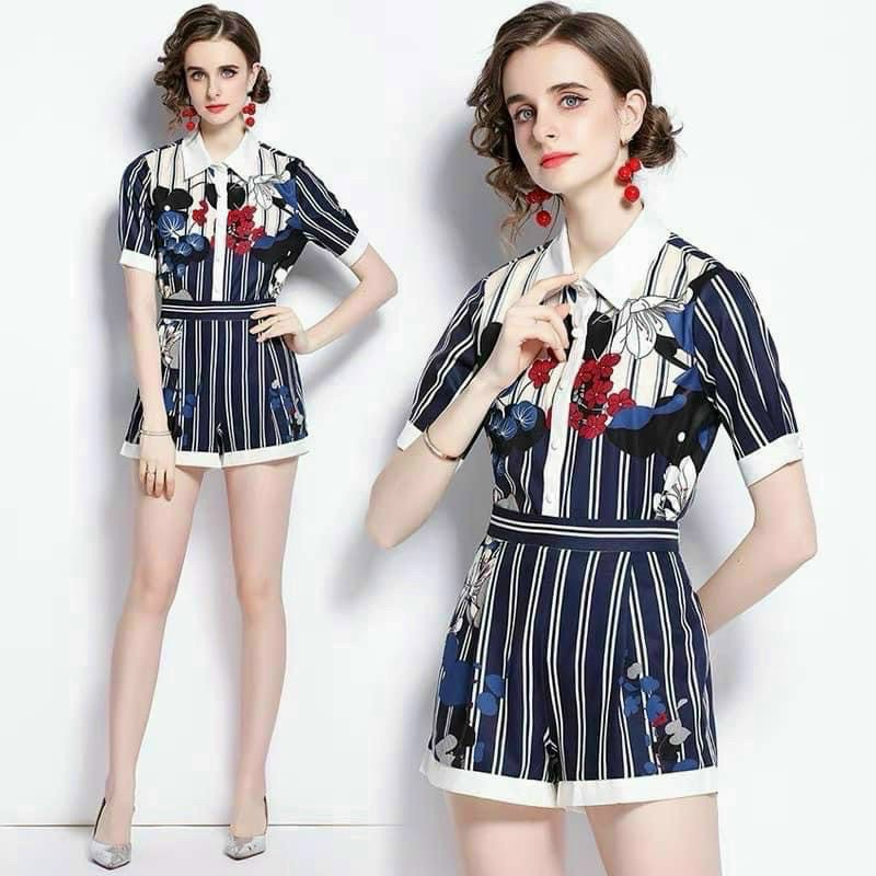 ( HÀNG NHẬP CAO CẤP ) SET ÁO SƠ TAY BỒNG, QUẦN ĐÙI LƯNG CAO