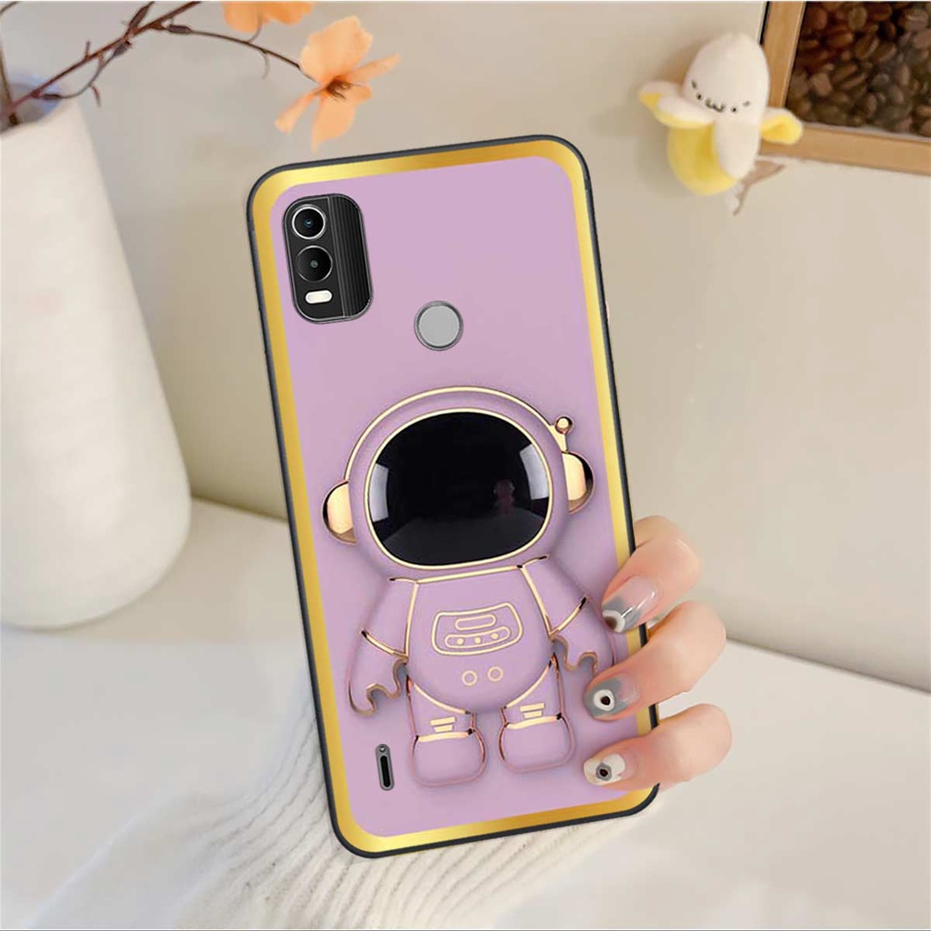 Ốp lưng Nokia C21 Plus in hình hiệu ứng 3D phi hành gia robot đáng yêu, ốp rẻ đẹp