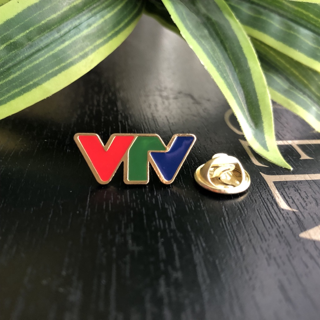 Pin cài áo VTV đồng mạ vàng cao cấp
