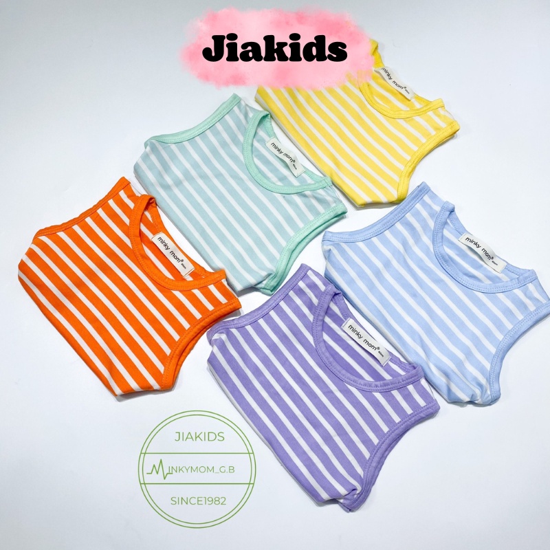Bộ Ba Lỗ Minky Mom Vải Thun Lạnh dệt sọc thoáng mát cho Bé 8-27kg Mã: BL-TR02