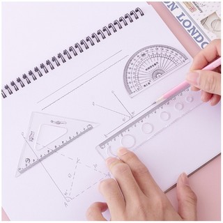 🍉Bộ thước ê ke 4 chi tiết nhiều mẫu DUASHOP.