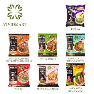 [Gói lẻ] GÓI CHINSU CÓ THỊT THẬT 7 VỊ: HỦ TIẾU NAM VANG, BÒ KHO, BÁNH ĐA CUA, PHỞ BÒ / GÀ, MIẾN GÀ / SƯỜN - MASAN
