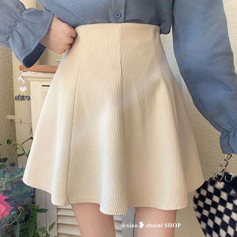 COZOK Chân Váy Lưng Cao Màu Trơn Kiểu Dáng Đơn Giản Hợp Thời Trang